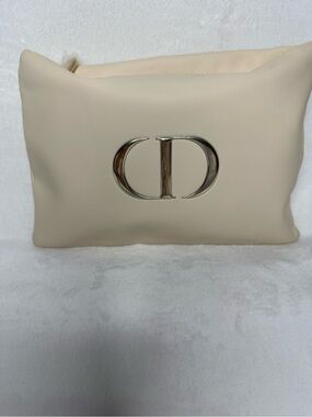 Dior Mini Bag Makeup CD-Inspired Cream Cosmetic Pouch - Neutral Cream Women Bag